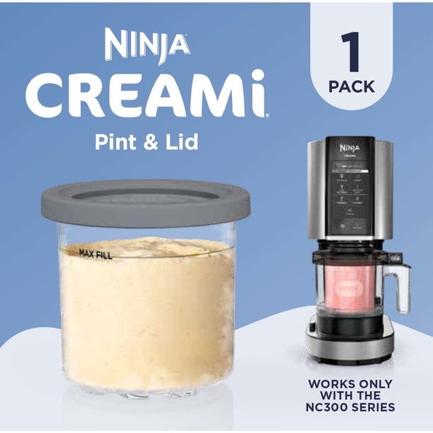 Ninja CREAMi 16 Oz Pint & Lid, Compatible with NC300 Series Ninja