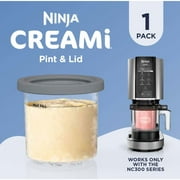 Ninja CREAMi 16 Oz Pint & Lid, Compatible with NC300 Series Ninja Creami Ice Cream Maker, XSKPNTLID1 Gray