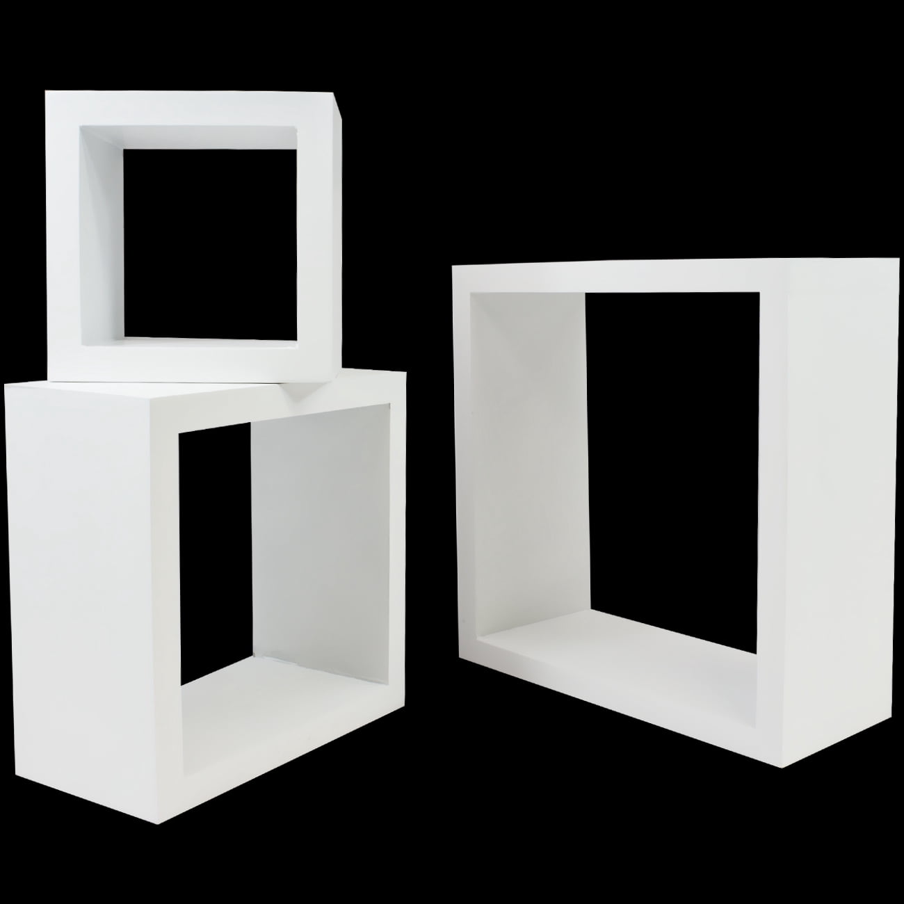 Sorbus 5” x 9” Floating Box Shelves - 3-Tier Faux Wood Floating Shelves (3 Count)
