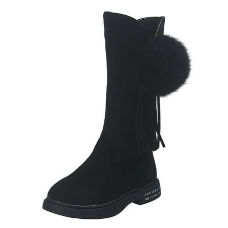 

Youmylove Toddler Infant Kids Baby Girls Princess Shoes Fashion Plush Ball Tassel Boots Newborn Simple Footwear