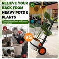 thumbnail image 6 of Heavy Duty Plant Dolly with Wheels for Large Pots, Rolling Plant Stand with Adjustable Clamp Arm, Potted Plant Mover Trolley for Garden Patio Indoor Outdoor, 175 lbs, 6 of 10