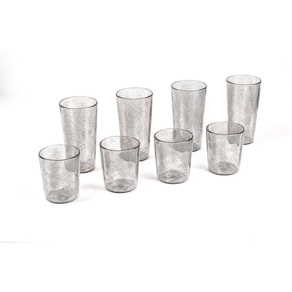 Fizz Bubbles Acrylic Drinkware Set - Gray - Set of 8