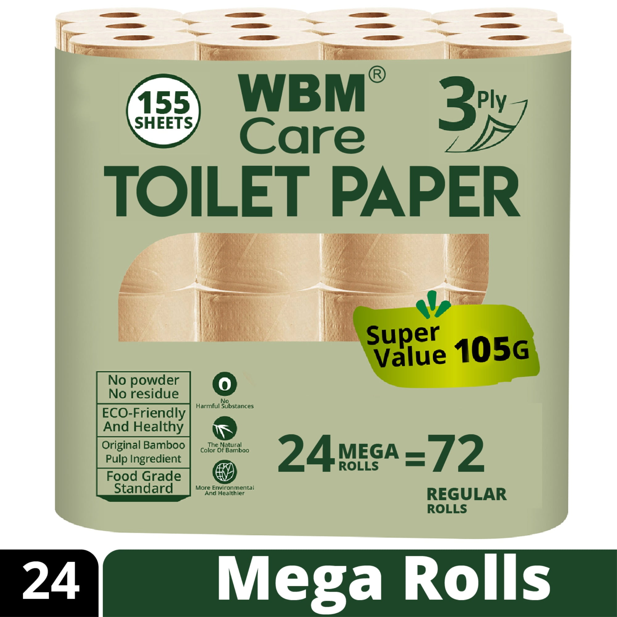Bamboo Toilet RollPack of 24