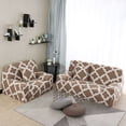 thumbnail image 2 of Unique Bargains 1-Piece Oriental Printed Stretch Armchair Slipcover, Brown, 2 of 8