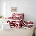 thumbnail image 5 of Lit en Sac Fleur de Lotus Simple 7 Pcs, Ensemble de Literie Tie Dye Dégradé Dahlia Réversible Rouge Bordeaux Design Floral Exotique Encre, Ensembles de Literie Doux et Respirants avec Couette, Draps, Taies d'Oreiller, 5 of 5