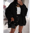 thumbnail image 5 of Women's Winter Button Down Cardigan Sweaters Mock Neck Lantern Long Sleeve Chunky Knit Jacket Trendy Outerwear, 5 of 6