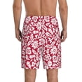 thumbnail image 3 of Naloa Red Flowers Men's Short Pajama Pants, Lounge Comfort Shorts with Elasticized Waistband and Side Pockets - Small, 3 of 9