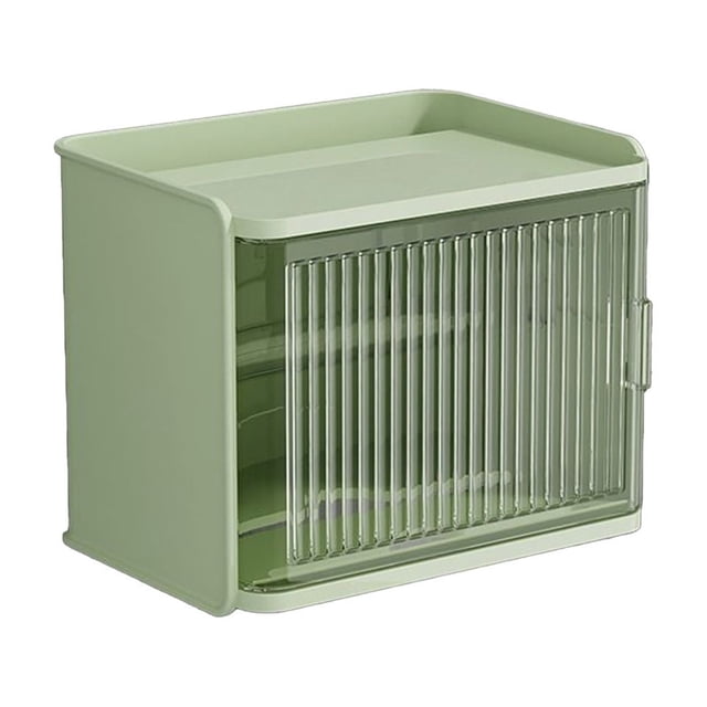Leodye 1PCS Wall Mounted Translucent Toilet Paper Box Non-perforated Design Bathroom Roll Paper Storage Rack Organizer Accessory -7*5.9*5.3 in