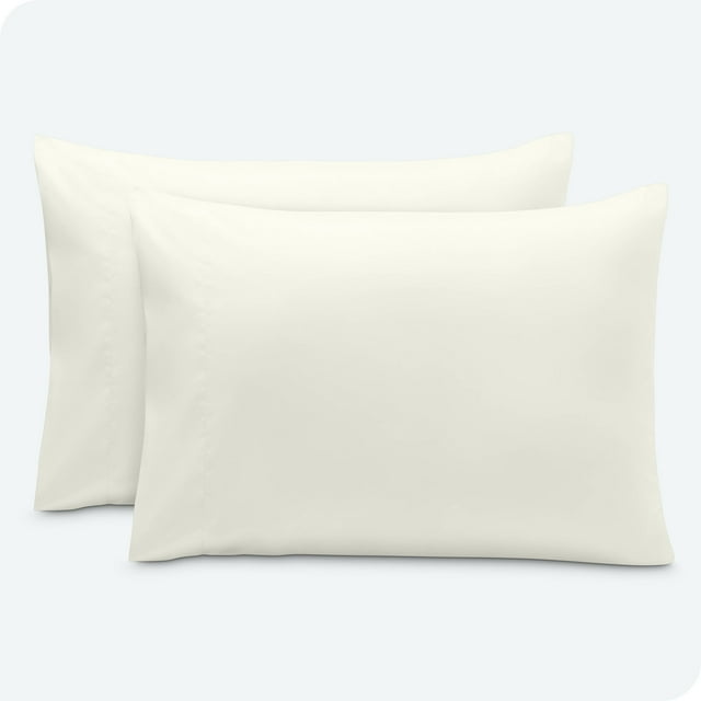 Bare Home Pillowcase Set - Envelope Closure - Premium 1800 Collection - Double Brushed - Ultra Soft - Queen Size, Cream, 2 Count