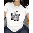 thumbnail image 1 of Women's Horror Cartoon Print Short Sleeve T-Shirt - "IT's ALWAYS QUIET ONES" Graphic Tee, Casual Crew Neck, Soft Cotton Blend, Black with White Design, Perfect for Casual Attire, Casual Wear | Edgy C, 1 of 7
