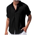 thumbnail image 2 of Nrmvnmi Summer Saving 2024 Men's Long Sleeve Button Down Shirts Casual Untucked Dress Shirt Summer Beach Wedding Shirts for Men Gifts, 2 of 5