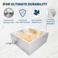 thumbnail image 4 of Roromall 24 x 24 x 9.4 inch Maple Syrup Pan, Maple Syrup Boiling Pan, Stainless Steel Maple Syrup Evaporator Pan with Thermometer & 3/4" Throttle Valve, for Making Sweet Maple Syrup, 4 of 9