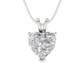 thumbnail image 2 of 2.0 ct Brilliant Heart Cut Solitaire Synthetic Moissanite 14k White Solid Gold Everyday Affordable Designer Necklace Pendant with 18" Chain, 2 of 6