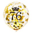 thumbnail image 2 of Globos SHUNTAI 76.º cumpleaños negro y dorado, 15 unidades, 12", 2 of 7