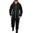 thumbnail image 3 of Mens Hooded Jumpsuit Full Zip Up Onesie Work Coverall Plus Size One Piece Overalls Suit with Pockets, 3 of 8