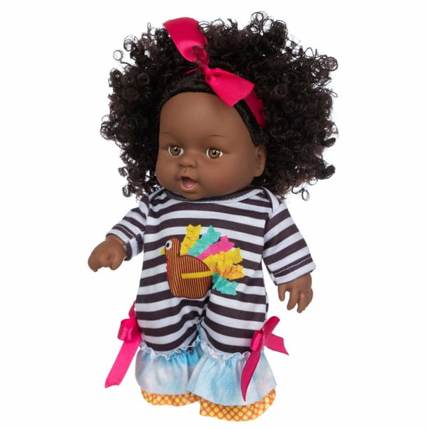 qucoqpe 12Inch Black Baby Doll Set African American Doll Set