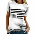 thumbnail image 4 of Lenago Hauts d'Été Grande Taille Mignons pour Femmes Mode Décontractée Blouse Ample Jour de l'Indépendance Impression Drapeau Col Rond T-Shirt Chemises Blouse Imprimée Tee Tenues du 4 Juillet pour Femmes, 4 of 9