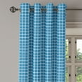 thumbnail image 2 of Ambesonne Checkered Grommet Curtain, Picnic Tile in Blue, 50" x 108", Blue Pale Blue, 2 of 6