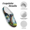 thumbnail image 5 of Fotbe Whimsical Treehouse Painting Pattern Women's Fuzzy Curly Fur Memory Foam Loafer Slippers Indoor Outdoor Slippers Winter Home Shoes-39/40, 5 of 7