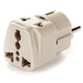 thumbnail image 2 of OREI Grounded Universal 2 in 1 Schuko Plug Adapter Type E/F for Germany, France, Europe, Russia & more - High Quality - CE Certified - RoHS Compliant, 2 of 4