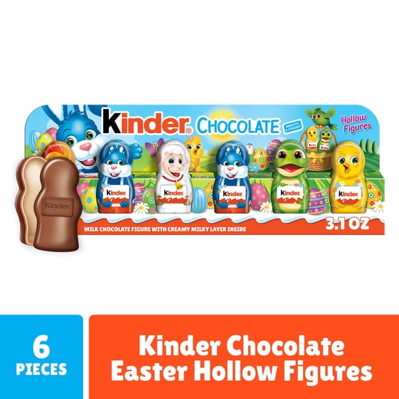 Kinder Easter Mini Hollow Milk Chocolate Candy Figures, Easter Chocolate Candy, 6-Figure Pack, 3.1 oz