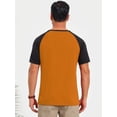thumbnail image 3 of DARING DIVA Men's Henley Button Down Color Block Short Sleeve T-Shirt S Orange, 3 of 7