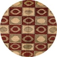 thumbnail image 1 of Ahgly Company Machine Washable Indoor Round Abstract Tomato Red Area Rugs, 6' Round, 1 of 7