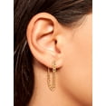 thumbnail image 4 of JS Jessica Simpson Women’s Gold Plated Sterling Silver Curb Chain Earrings, 4 of 5