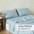 thumbnail image 6 of Simple&Opulence 100% French Linen Pillowcase King Size-Set of 2- Washed Solid Color Pillow Cases Embroidered -Soft and Durable (Dusty Blue, 20''x40''), 6 of 6