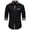 Black, variant on Men's Sophisticated Dress Shirts Button Down Long Sleeve Casual Tops with Patchwork, Matching Color Scheme, and Turn-Down Collar for a Polished Look White