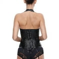 thumbnail image 5 of Ugoldhm Women's Vintage Steampunk Bustier - Renaissance Lace-Up & Zipper Front Corset Vest, 5 of 6