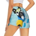 thumbnail image 3 of Xecao's French Bulldog Dog in a Bathtub for a double-layer running short for women, perfect for gym, tennis, and more, featuring a convenient pocket., 3 of 9