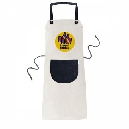 

I Support s LGBT Rainbow Apron Adjustable Bib Cotton Linen BBQ Kitchen Pocket Pinafore