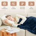 thumbnail image 4 of WISHEAD Electric Heated Throw Blanket with 9 Heat Levels & Auto Shut-Off, Plush Dual-Sided Flannel for Couch & Travel, Machine Washable, 50"x60", Dark Blue, 4 of 7