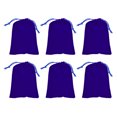 thumbnail image 1 of Uxcell 6 Pcs Bolsas de terciopelo con cordón, 10 x 8 pulgadas para joyas, bolsa de dulces para bodas, fiestas y Navidad, Azul, 1 of 6