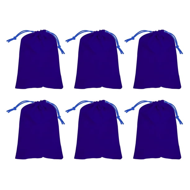 Uxcell 6 Pcs Bolsas de terciopelo con cordón, 10 x 8 pulgadas para joyas, bolsa de dulces para bodas, fiestas y Navidad, Azul