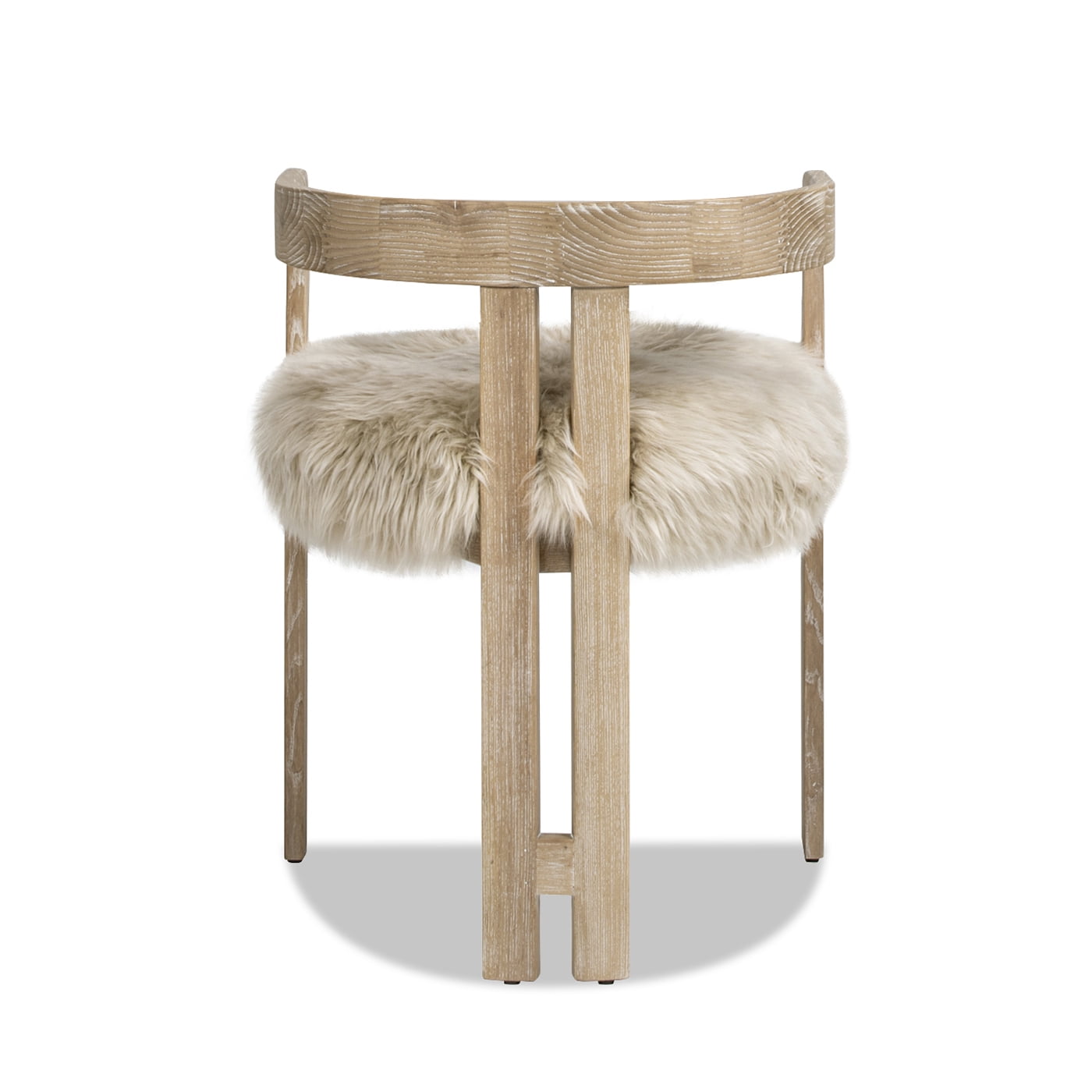 Millwick 21" Low Back Genuine Sheepskin Fur Dining Chair - Natural Blonde Fur