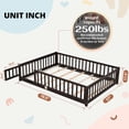thumbnail image 6 of Full Floor Bed for Children, Sturdy Wood Montessori Bed Frame with Wood Slats, Fence & Door, Montessori Floor Bed for Girls and Boys, Espresso, 6 of 6