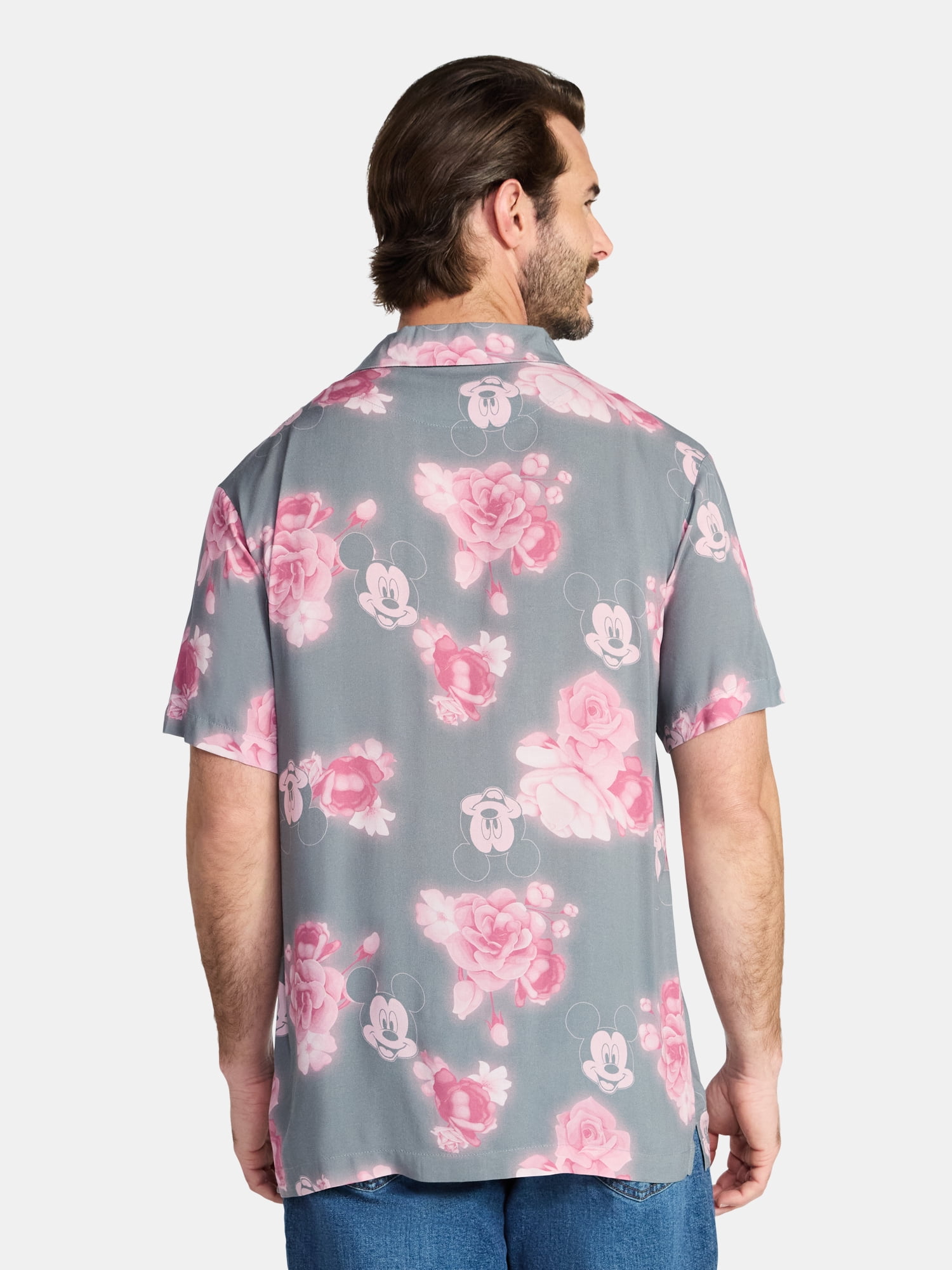 Disney, Men's & Big Men's Graphic Button-Up Shirt, Mickey Mouse, Sizes XS-3XL