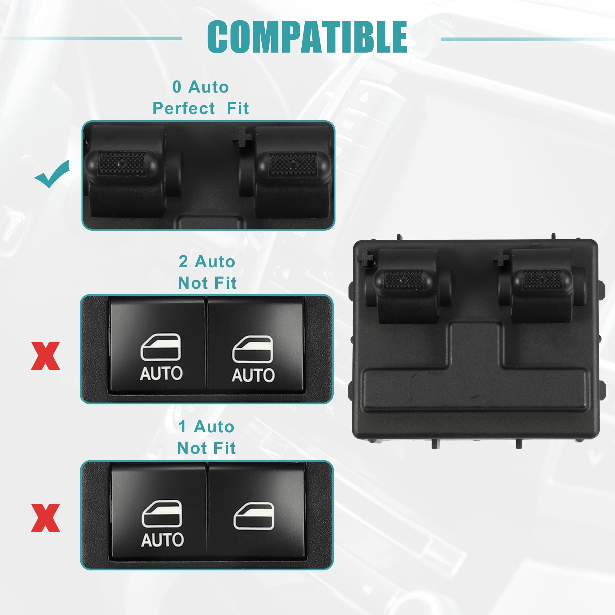 Unique Bargains Driver Side Power Window Switch for Jeep Wrangler 2 DOOR Black