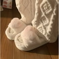 thumbnail image 6 of Xfvqtps Womens Furry Slippers Fluffy Plush Three Dimensional Love Open Toe Memory Foam Thick Bottom Soft Sole Comfortable Non-Slip Warm Winter Indoor and Outdoor Slippers White, 6 of 9