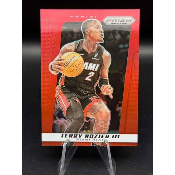 Terry Rousier Stats 2025 Panini Prizm Deca Terry Rozier III #47 Red Miami Heat Basketball ...