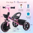 thumbnail image 3 of Triciclo infantil Youthkkee con luces LED, 3 ruedas, 1 a 3 años, 3 of 6