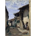 thumbnail image 2 of Jean-Baptiste-Camille Corot 11x14 Gold Ornate Wood Frame and Double Matted Museum Art Print Titled - A Village Street- Dardagny (1852), 2 of 4