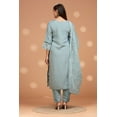 thumbnail image 6 of Straight Fit Embroidered Kurta with Pant  & Shiffon Duppatta, 6 of 8