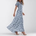 thumbnail image 3 of Misright Womens Floral Maxi Dress Casual V Neck Short Sleeve Flowy Beach Wedding Guest Long Dresses, 3 of 8