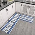 thumbnail image 2 of Blue Chicken Stripe Pattern Kitchen Rugs Sets Of 2,Anti Fatigue Kitchen Mat Rugs Non Slip Washable,Decorative Kitchen Floor Mats for Kitchen,Sink,Laundry,17"x30"+17"x47", 2 of 7