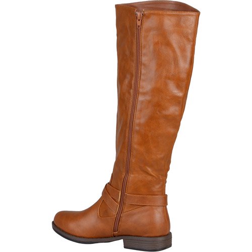 round toe calf high boots