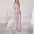 thumbnail image 3 of Honeii Rose Gold Abstract Spots 1 print Women's Pajama Sets Long Sleeve Button Down Sleepwear Nightwear Soft Pjs Lounge Sets-Small, 3 of 7