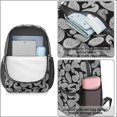 thumbnail image 4 of Paisley and Damask Black Pattern 17" Waterproof Oxford School Backpacks for Teens, S-Shape Padded Straps, for School, Travel, Hiking, Camping, 4 of 5